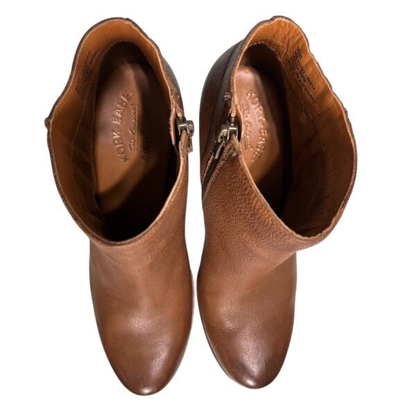 Kork Ease Natalya Wedge Bootie Sz 9.5 Brown Leather Ankle Boot - Picture 11 of 13